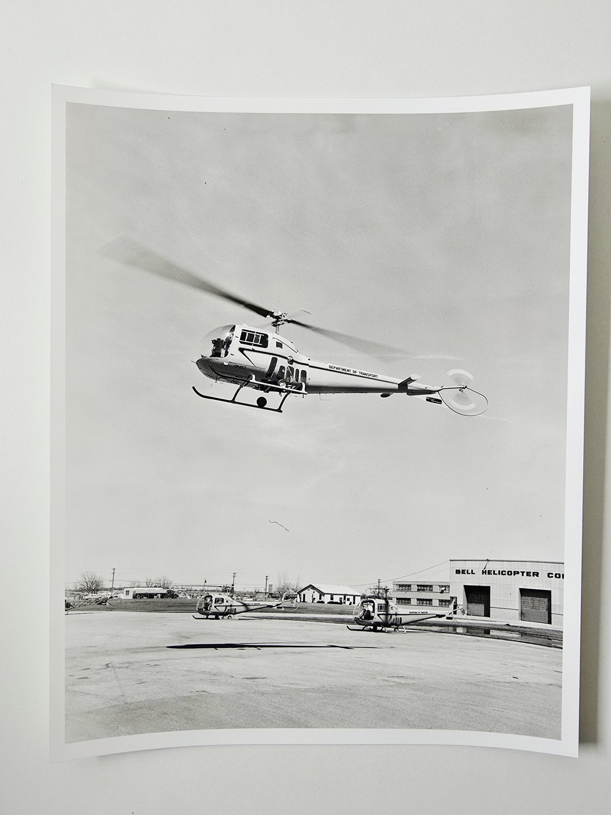 1958 Bell 47J CF-GXZ Canadian Department Transport 8x10 Archive Photo Vintage