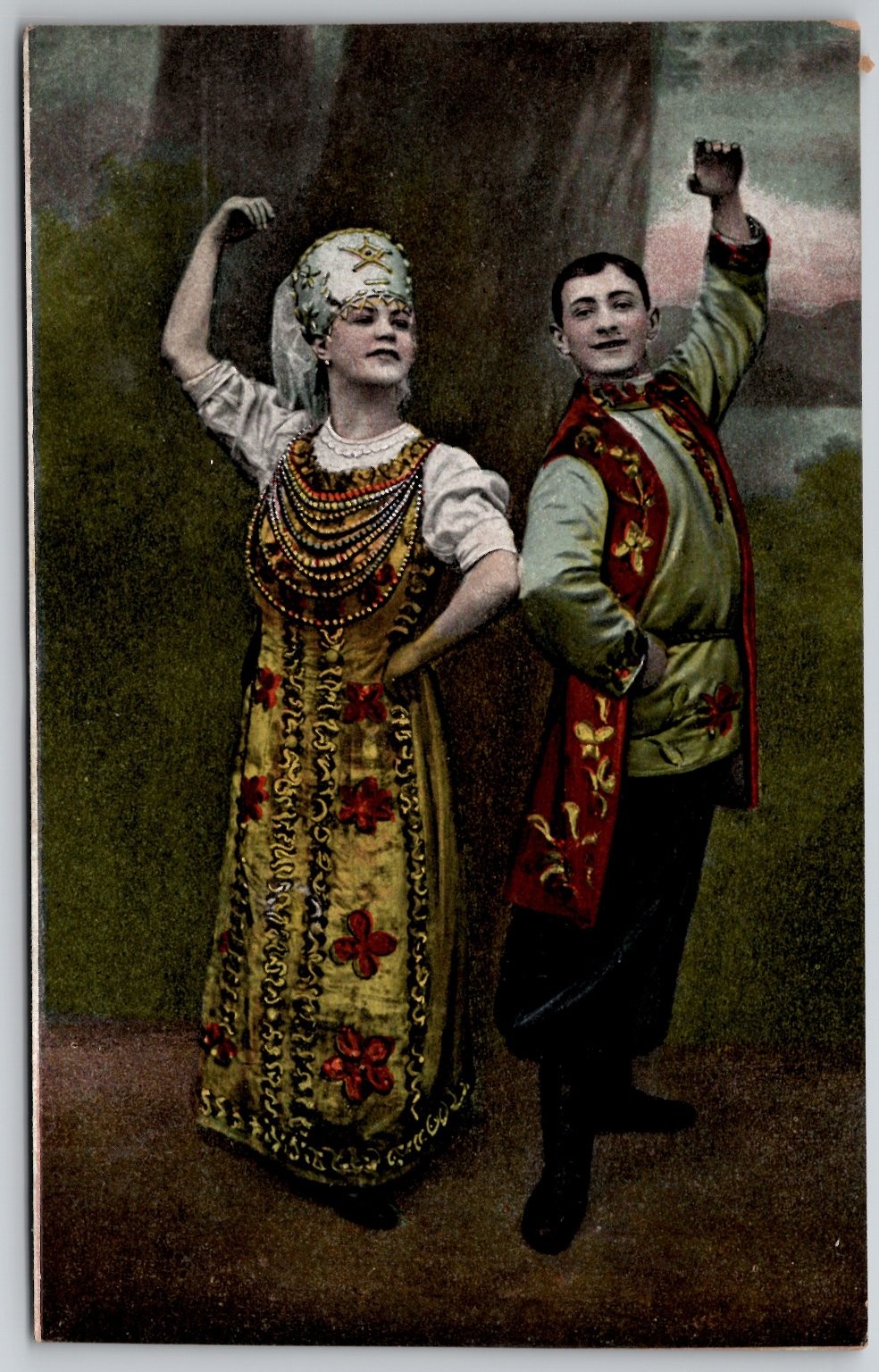 Vintage POLONIA Polish Folk Dancers Traditional Costume Postcard 802 Vintage POLONIA Polish Folk Dancers Traditional Costume Postcard 802