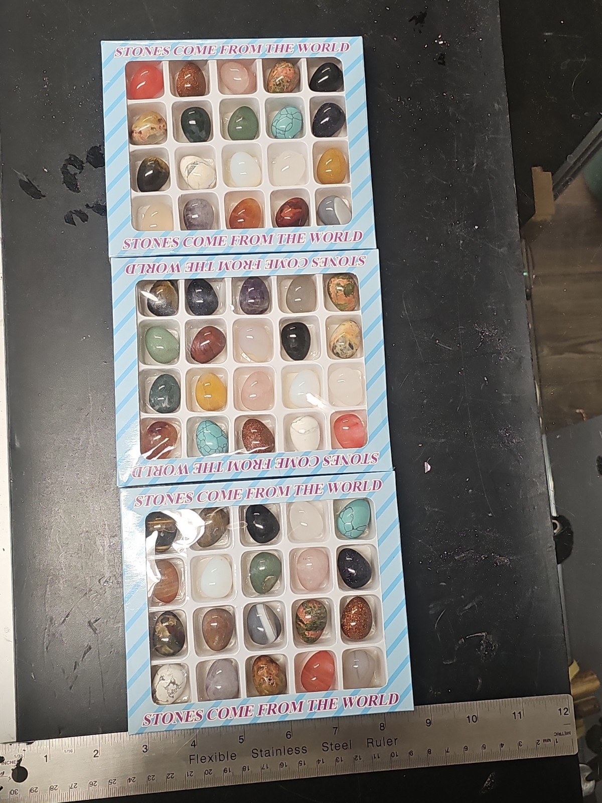 Wholesale Bulk Lot 60 Pcs Gemstone Eggs (3 Packs of 20) Polished Crystal...