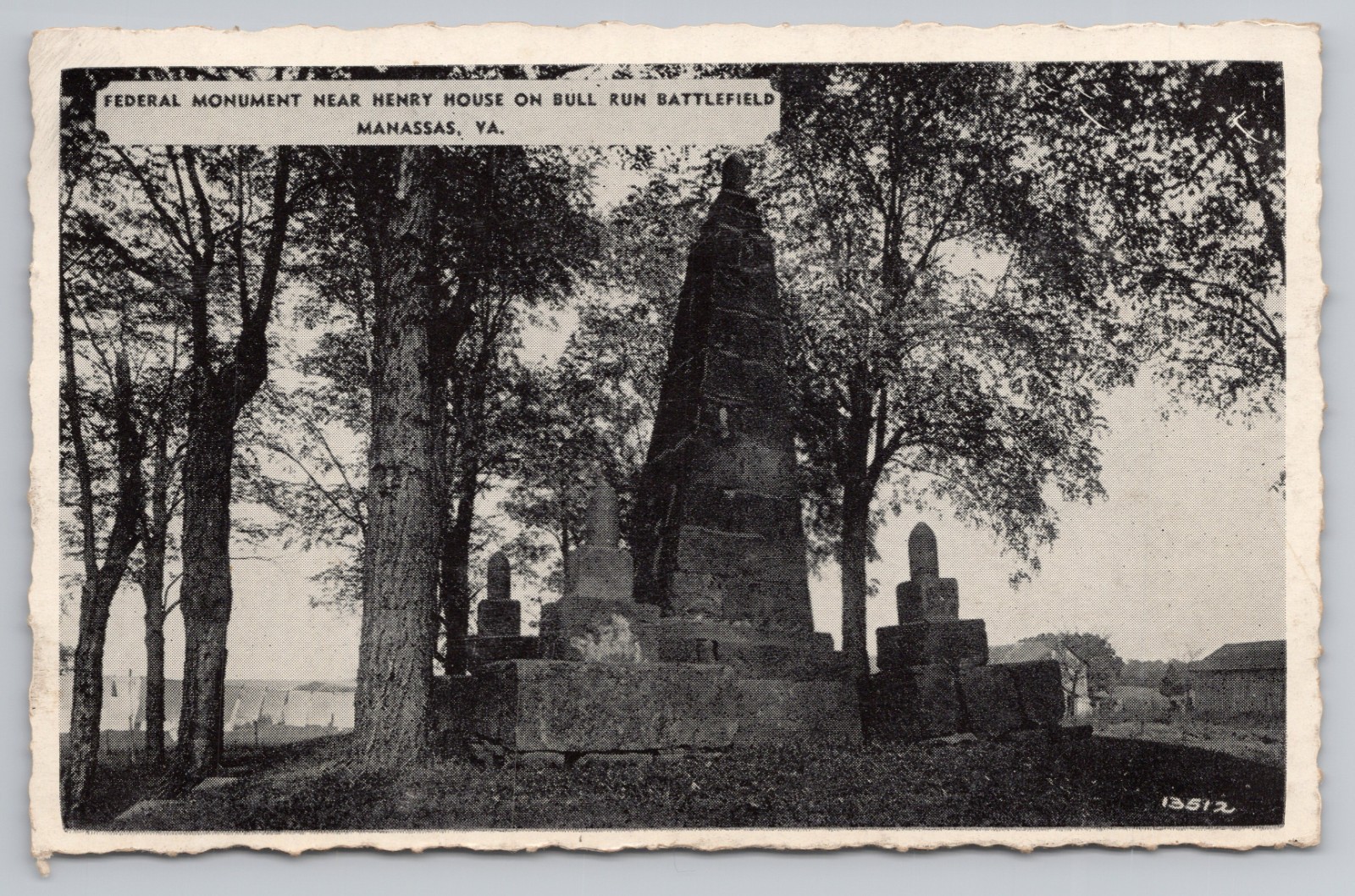  Bull Run Battlefield in Manassas Virginia c1940 Postcard