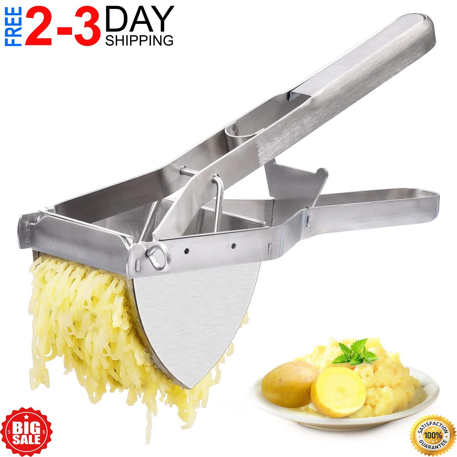 Potato Ricer Stainless Steel Potato Masher for Commercial and Home Use