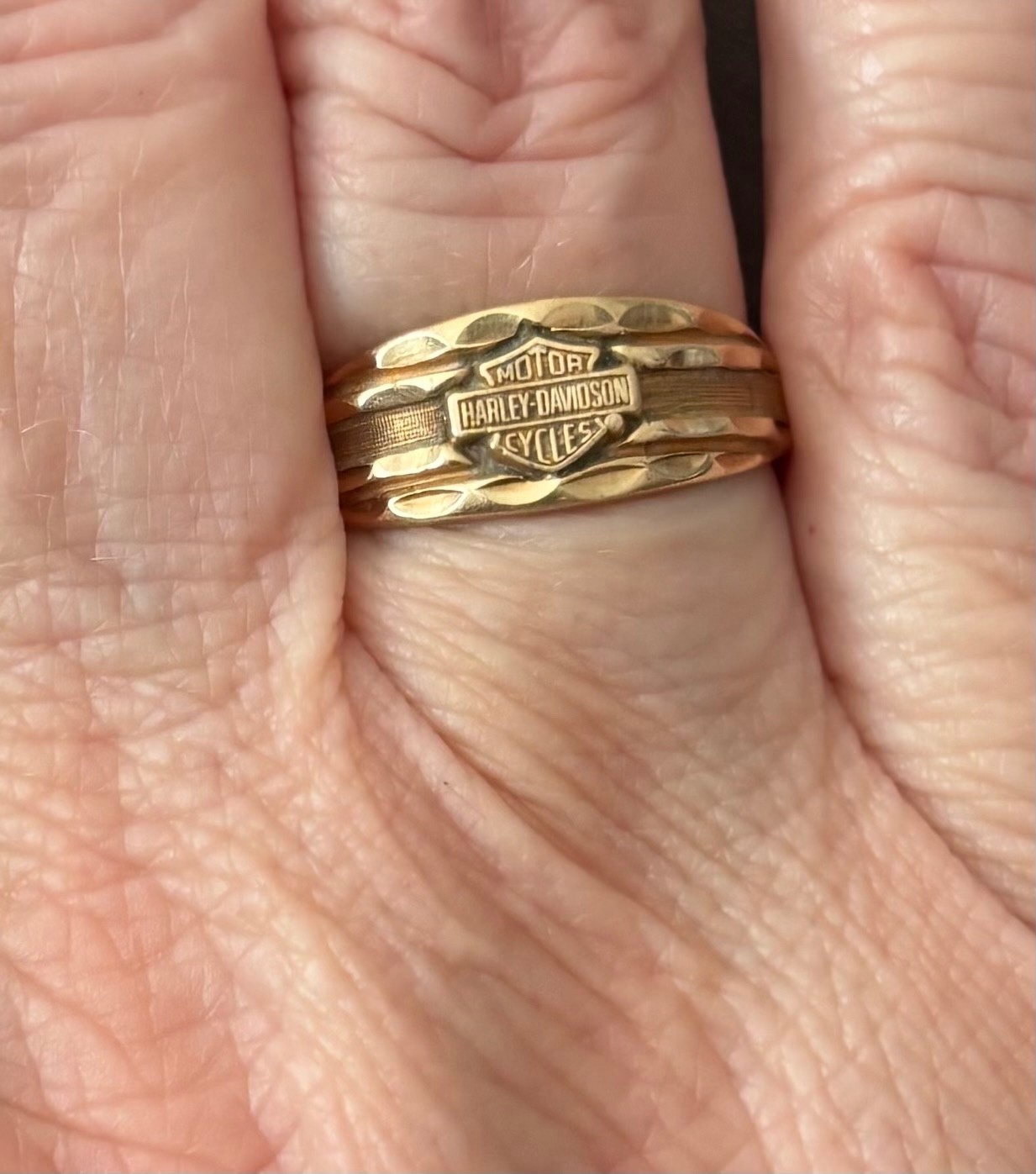 Vintage Harley Davidson 10K Yellow Gold Ring Size 7