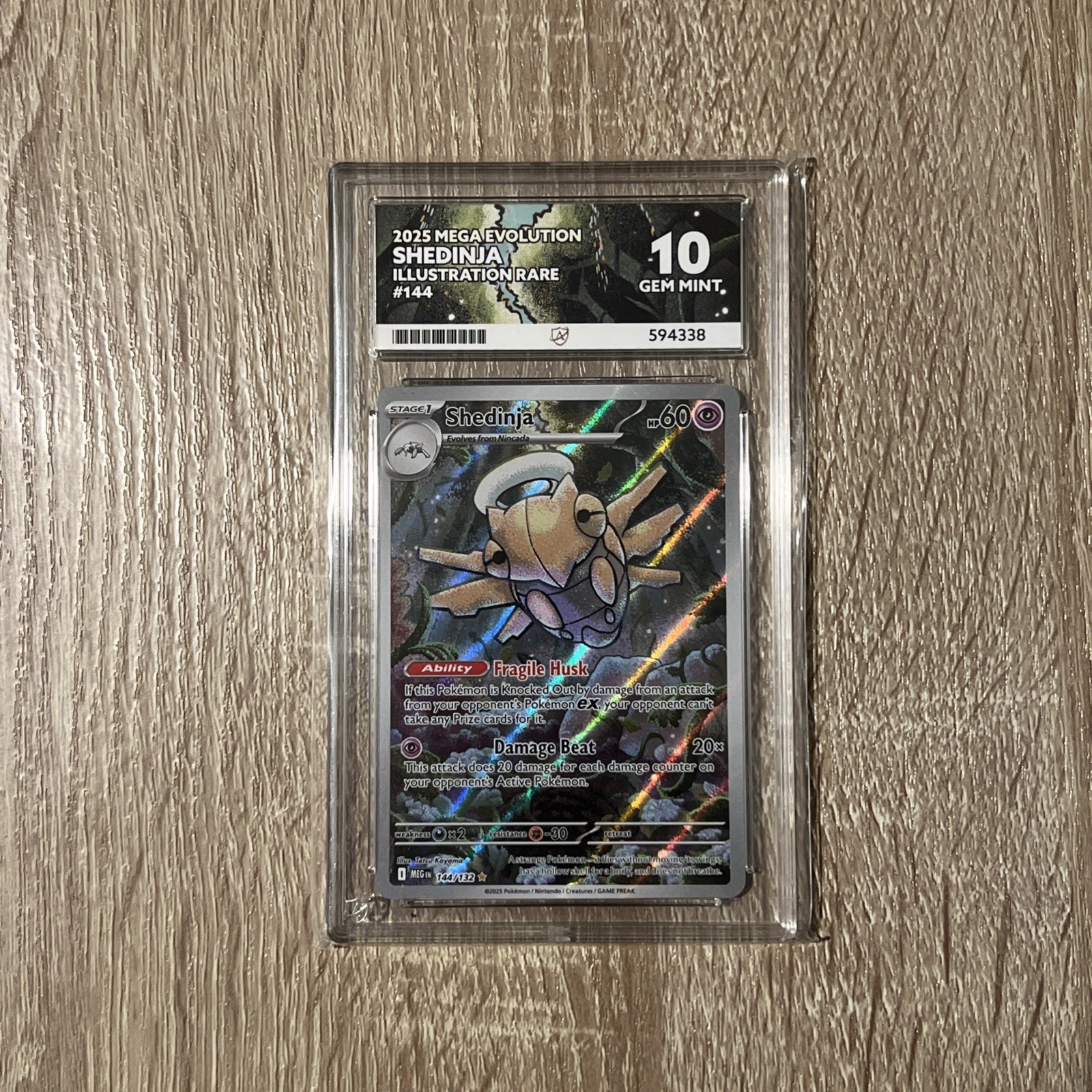 Pokémon TCG Shedinja Mega Evolution 144/132 Ace 10 *PERFECT SUB GRADES*