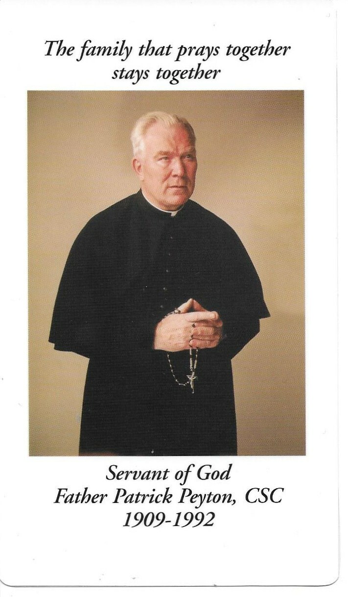 Wooden Rosary, Holy Card, Photos of & Placed On Fr Patrick Peyton's Grave, Relic