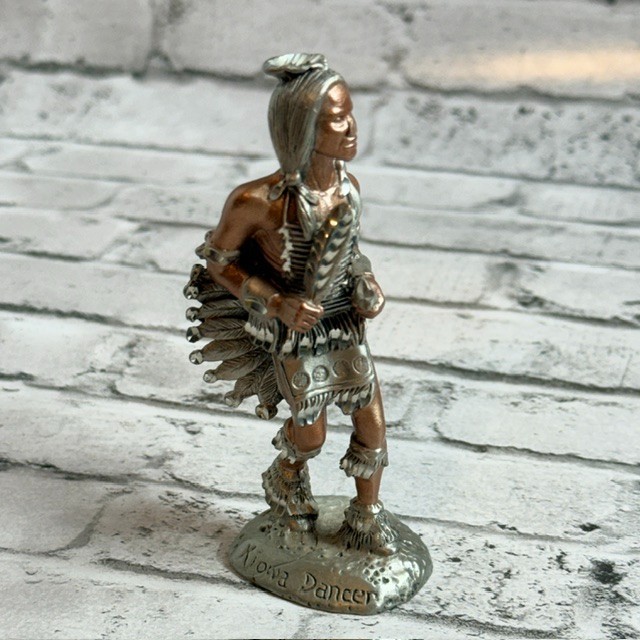 Kiowa Dancer Signed Pewter Western Native Figurine 1990 Masterworks Gift Decor
