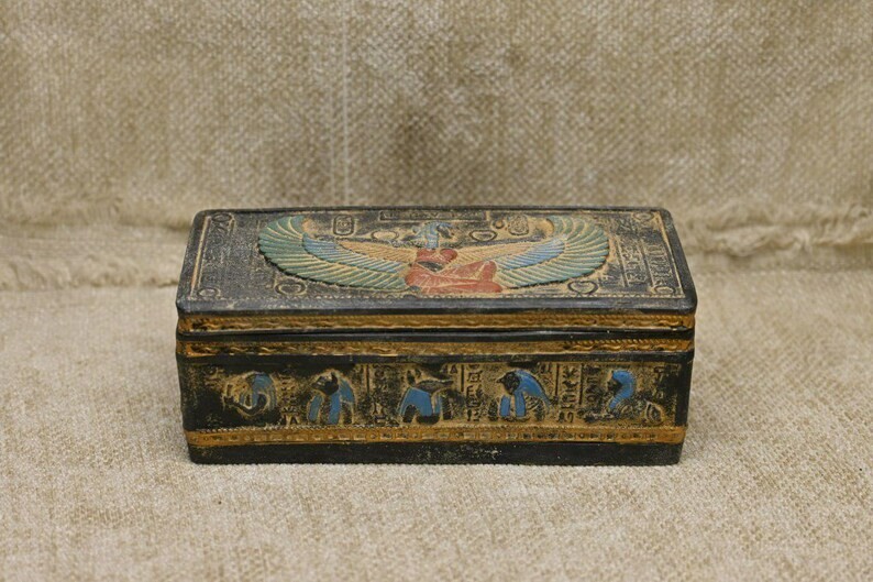 Egyptian Isis Jewelry Box  Stone Sculpture, Ancient Mythology