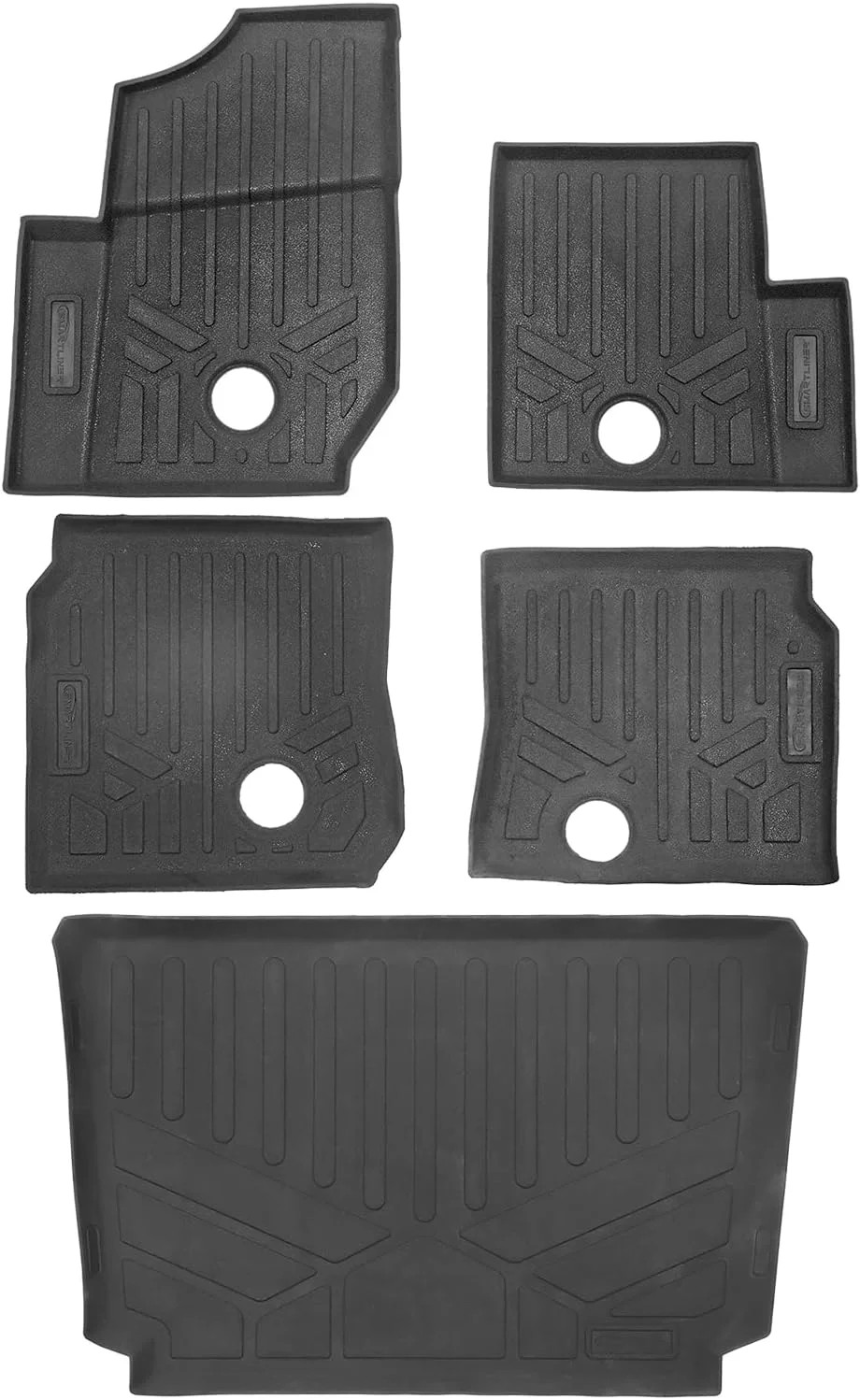 SMARTLINER All Weather Protection Custom Fit 2 Row Rugged Rubber Floor Liner & R