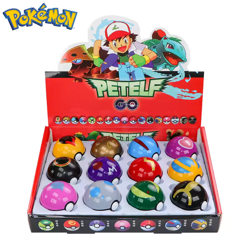 12Pcs Pokemon Poke Ball Figure Set: Pikachu Anime Model & Collection Gifts