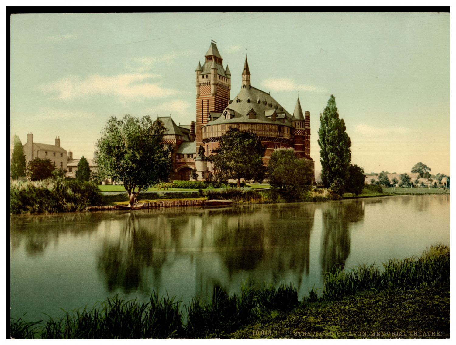 England. Stratford-on-Avon. Shapespeare’s Memorial Theatre. Vintage photochro