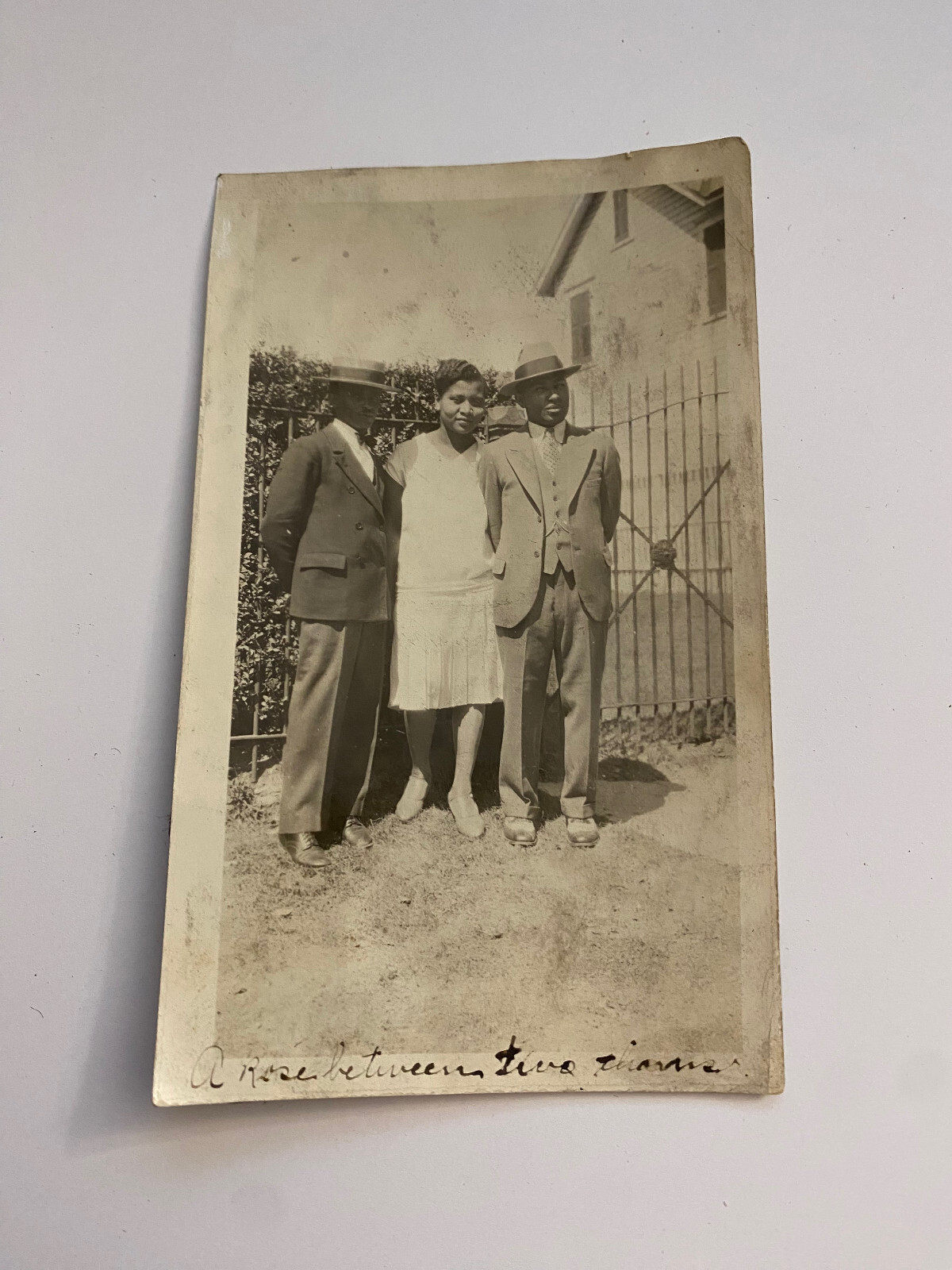 OE14) 1930s African American Family Rose Between Thorns Washington DC Photo