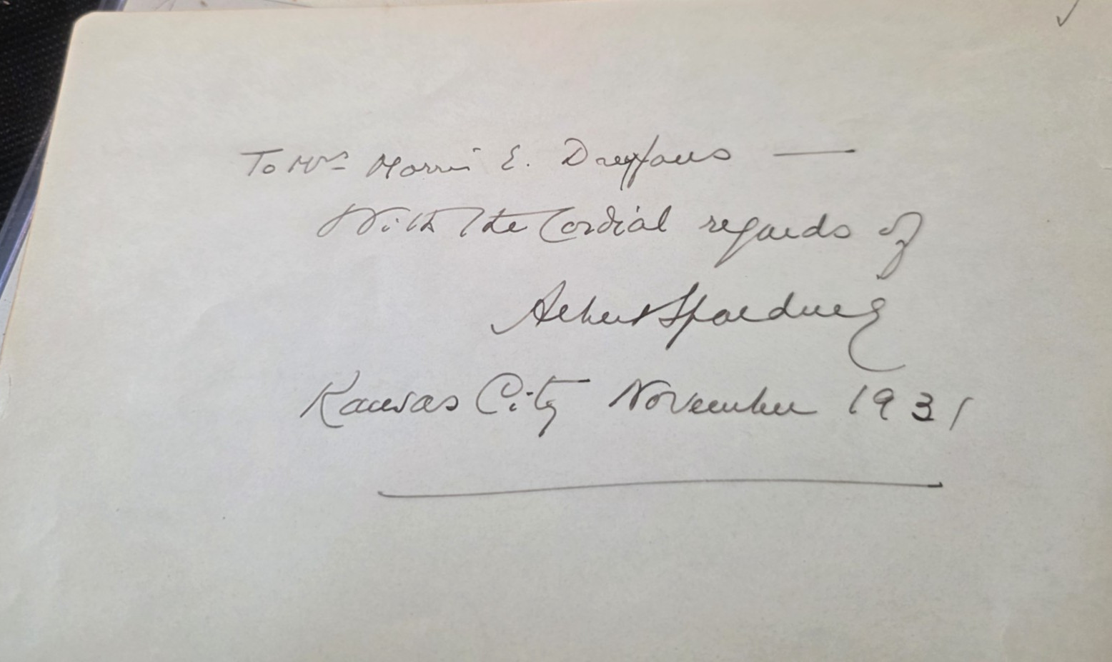 Renowned Violin Prodigy   Albert Spalding Autograph