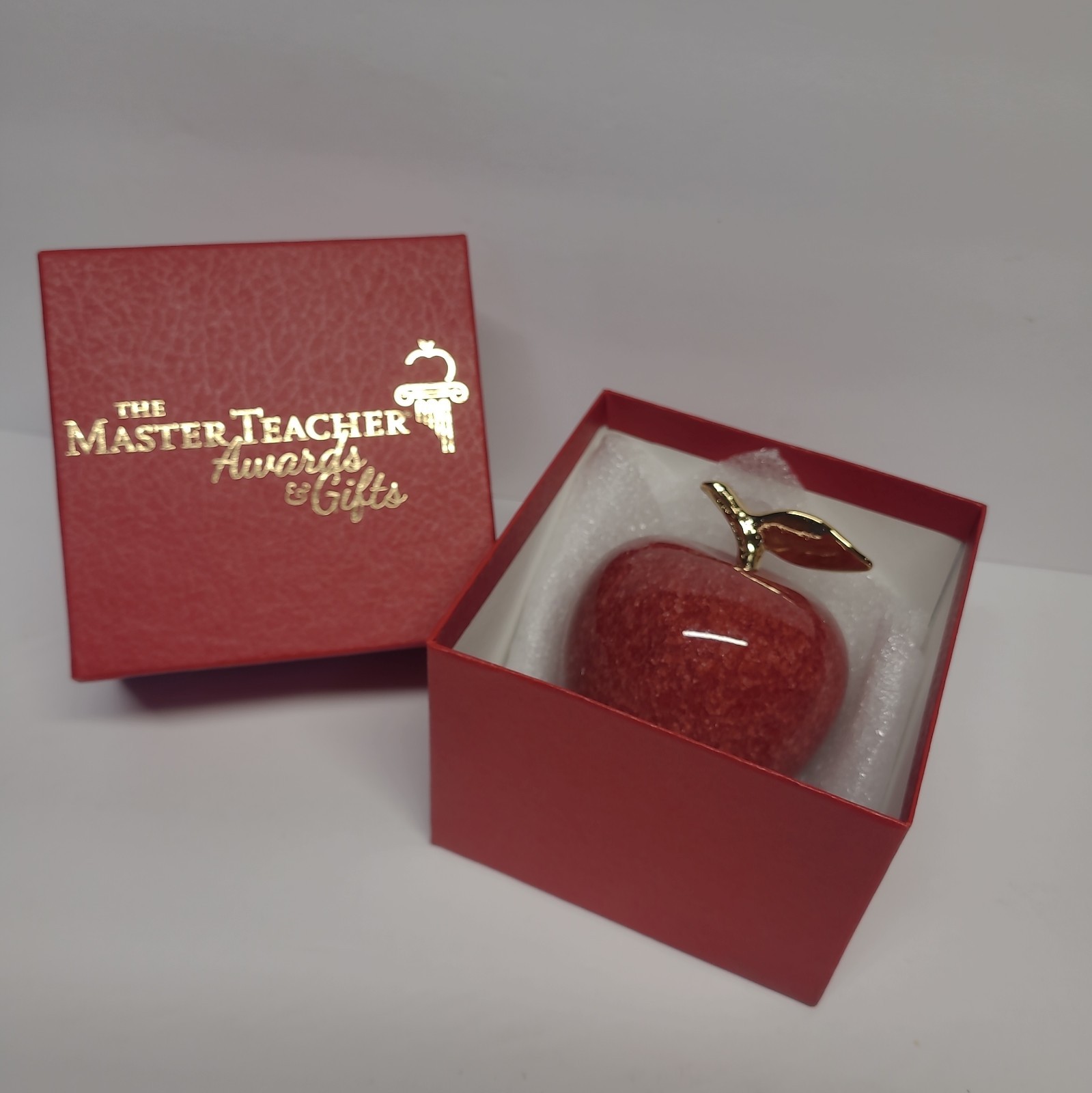 Master Teacher Awards & Gifts APPLE w Gold Stem/Leaf