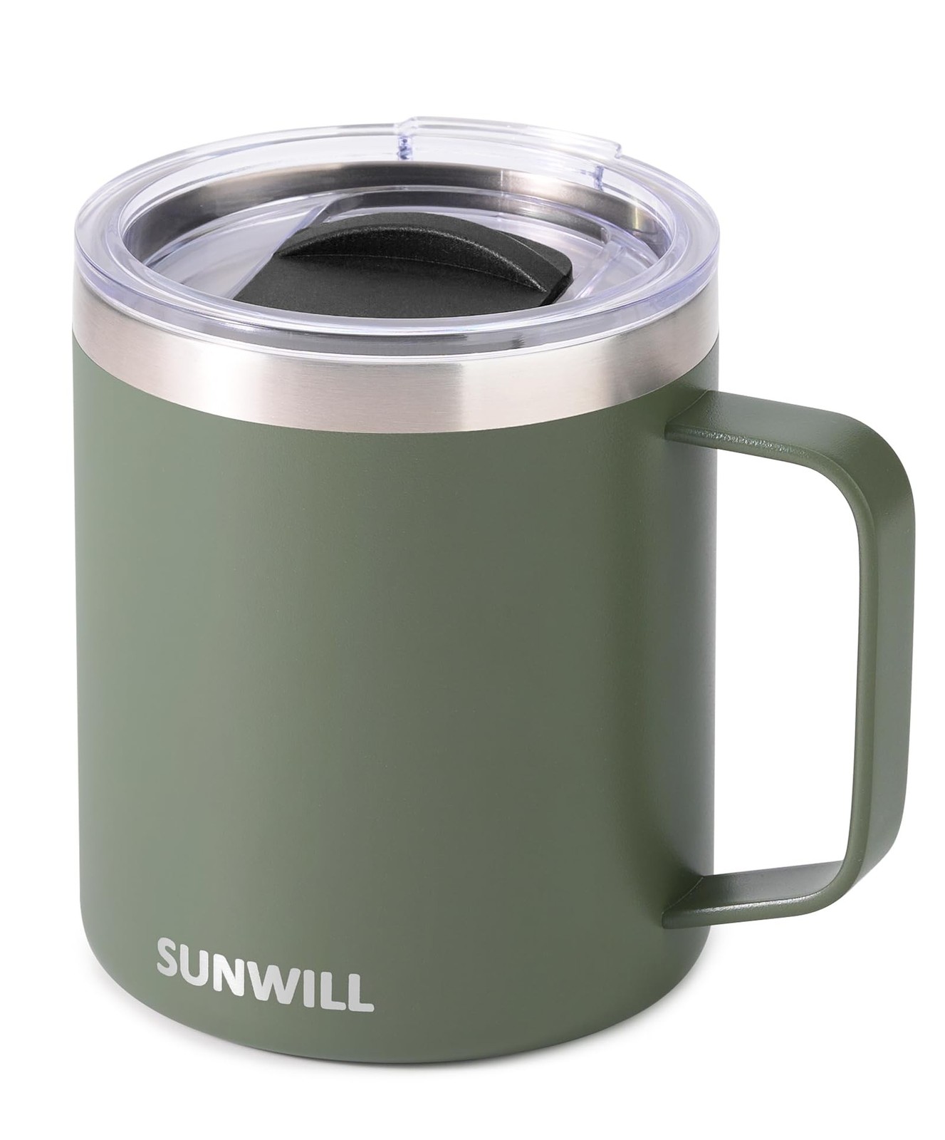SUNWILL Travel Coffee Mug with Lid, Insulated Tumbler with Handle, 14 oz Stai...