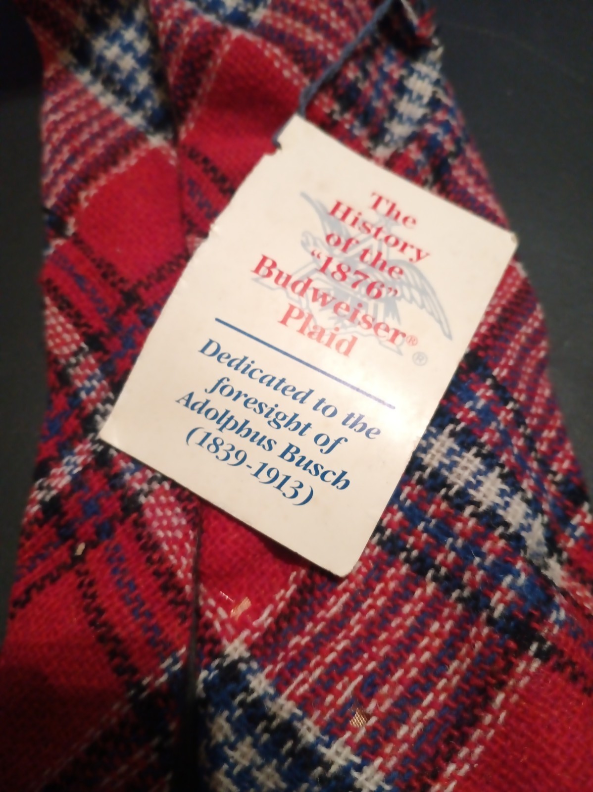 Very Rare Vintage 1970\'s Budweiser Plaid All Wool Neck Tie Anheuser Busch Very Rare Vintage 1970\'s Budweiser Plaid All Wool Neck Tie Anheuser Busch