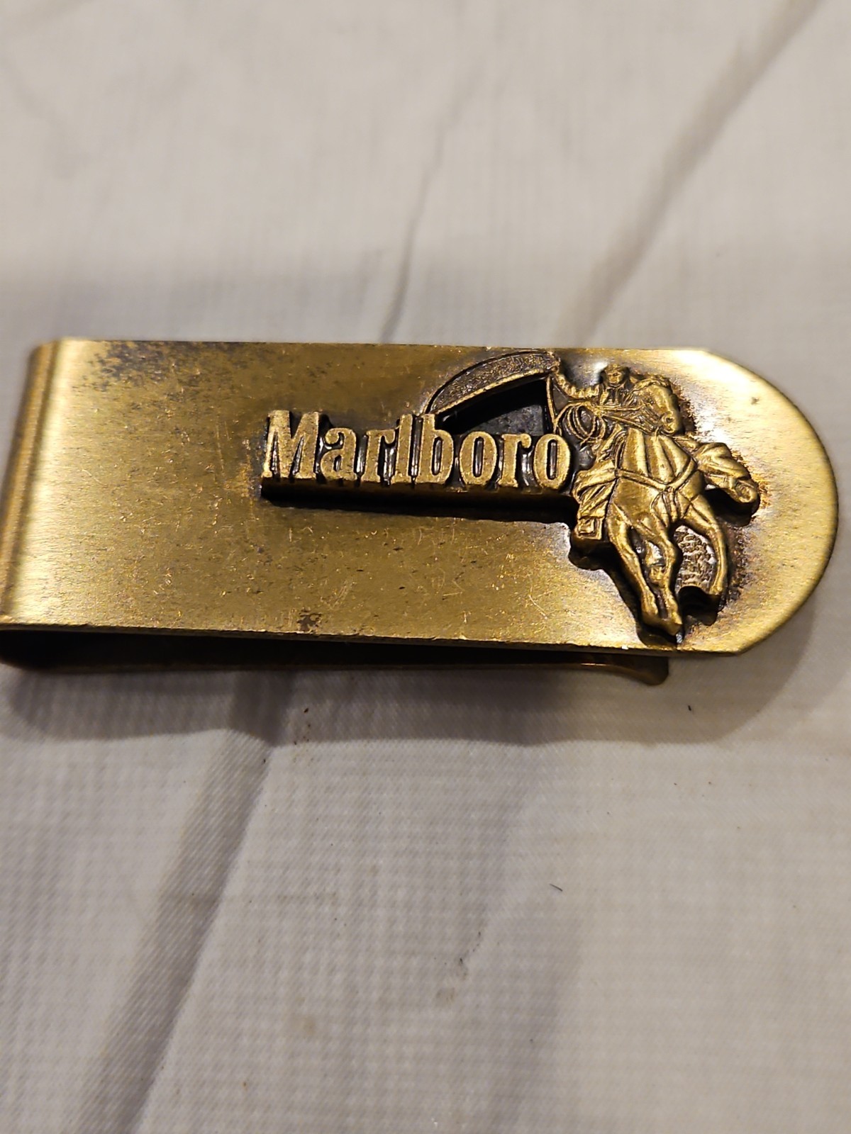 Vintage Marlboro Man on Horse Brass Money Clip