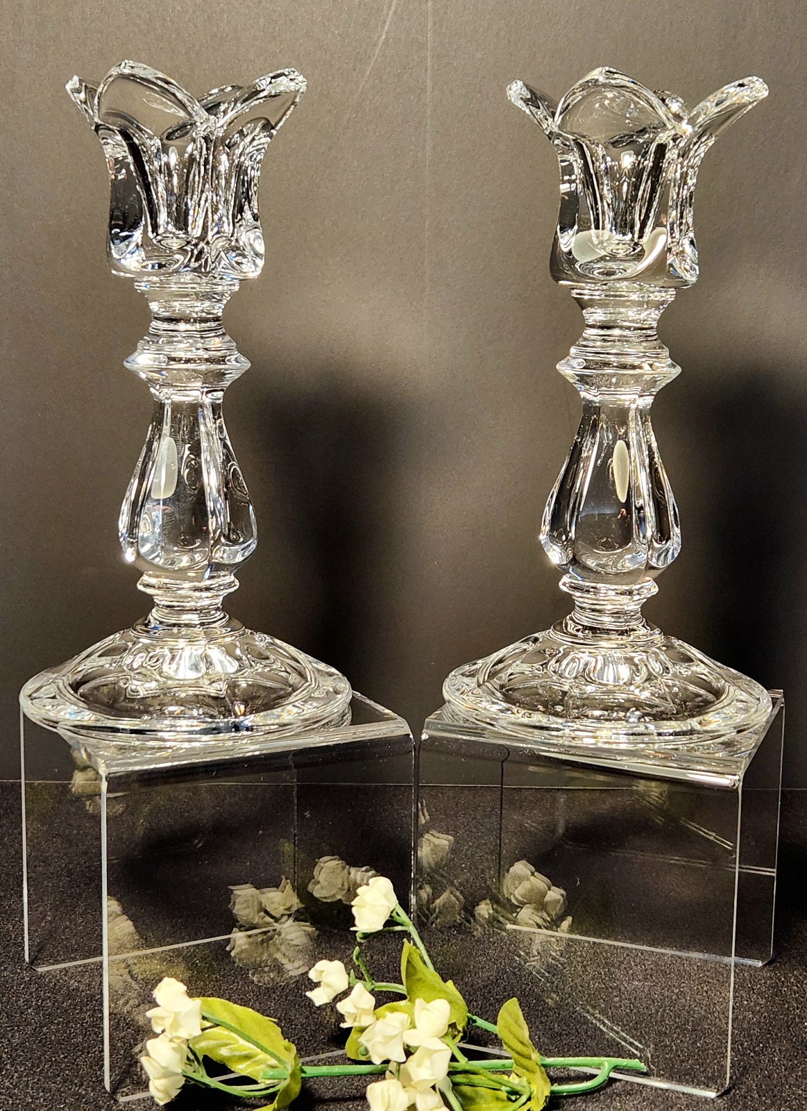 Vintage Gorham Viscount Lead Crystal Candlestick Holders -6\