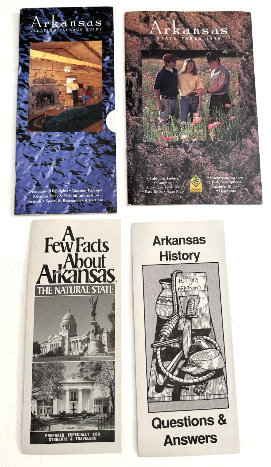 Vintage 1990\'s Arkansas Travel And Tourist Booklets And Brochures Set Of 4