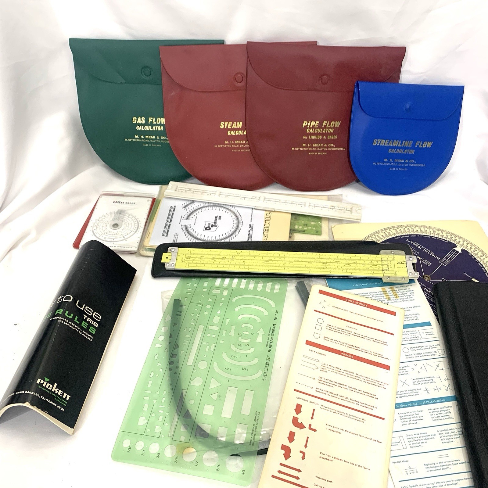 Vtg Steam Pipe Streamline Flow Calculator Recht Chem-Formulator Slide Rule +