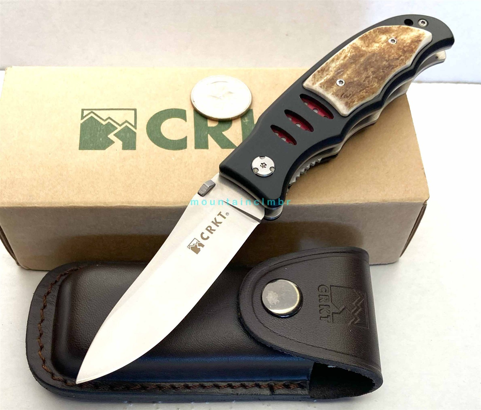 CRKT RARE OLD VERSION Lake Sentinel LAWKS Stag 7.75/4.25/3.5 Knife Sheath 7122S CRKT RARE OLD VERSION Lake Sentinel LAWKS Stag 7.75/4.25/3.5 Knife Sheath 7122S