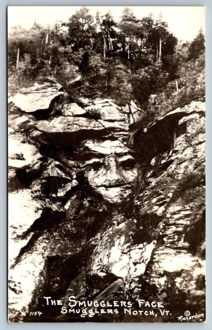 RPPC  The Smugglers Face  Smugglers Notch  Vermont  Postcard