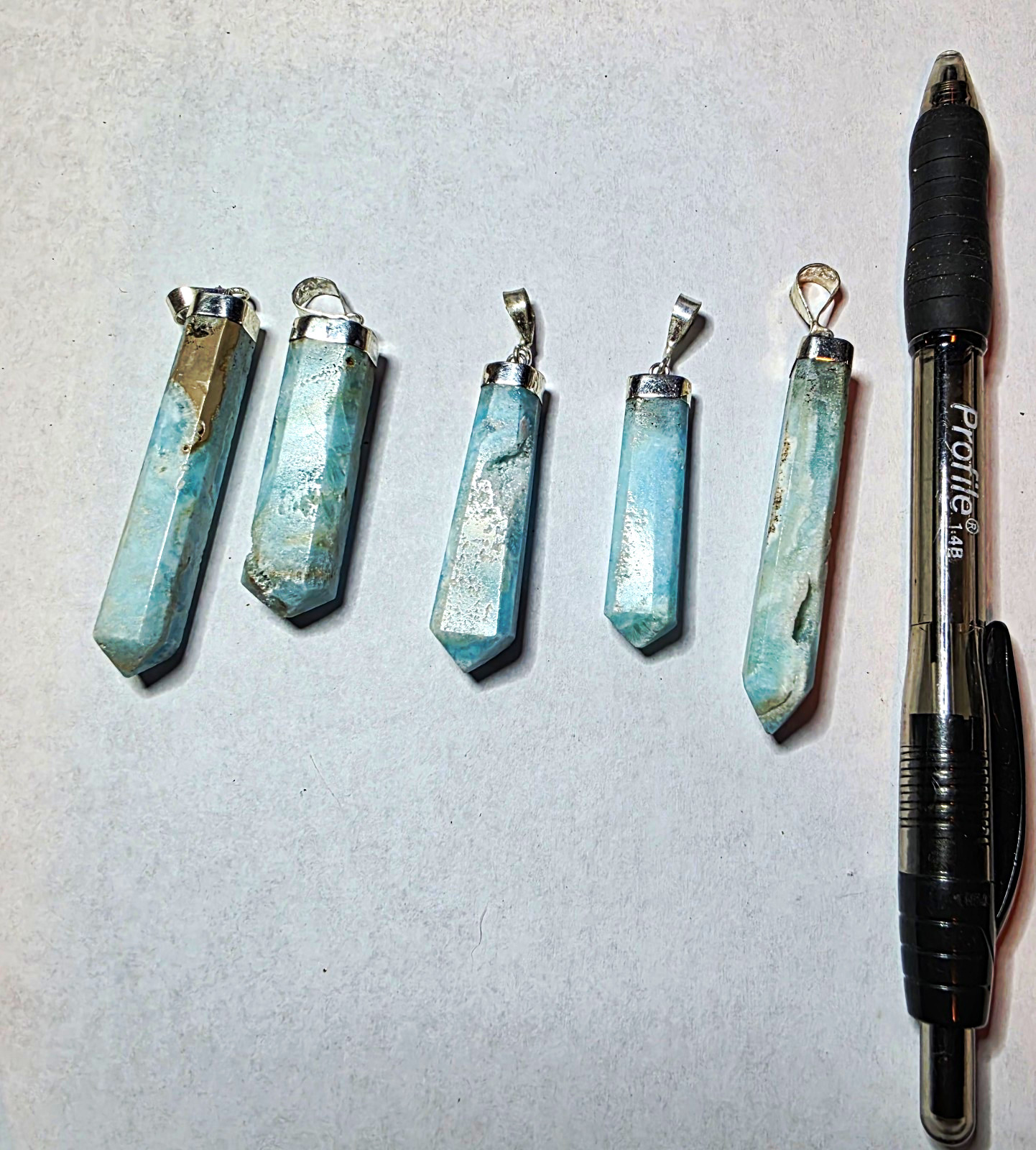 Absolutely Gorgeous Lot Of Five Sterling SilverCaribbean Calcite Pendants
