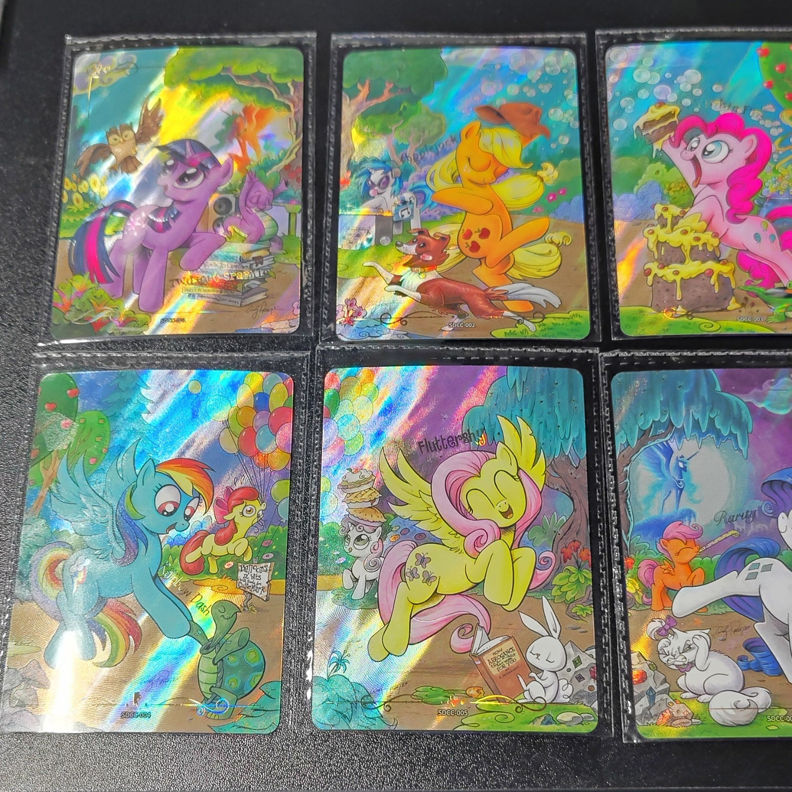 Upper Deck SDCC My Little Pony Friendship Is Magic Hologram Chase 6-Card Lot.