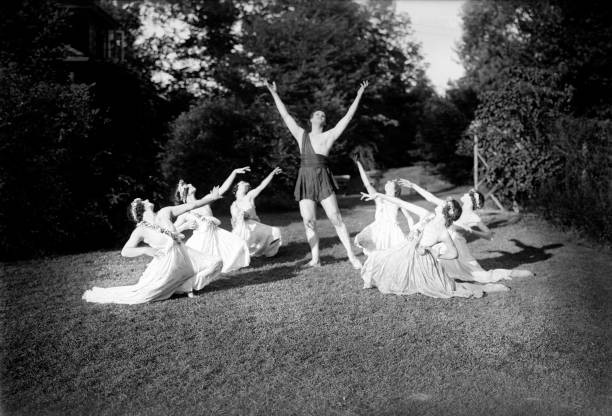 Ted Shawn american dancer choreographer with dancers c1920 Old Photo