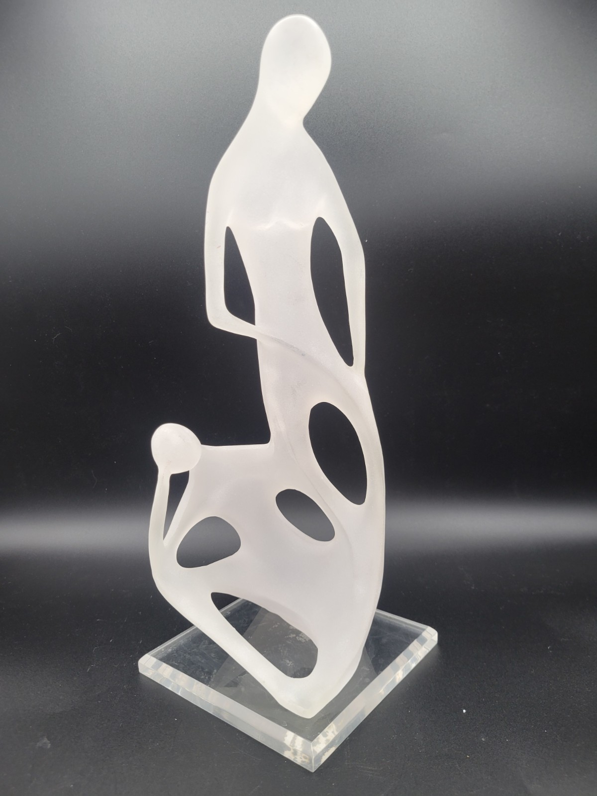 Vintage Crystallus New York Art Plastic Lucite Acrylic Sculpture Two Figures 12 Vintage Crystallus New York Art Plastic Lucite Acrylic Sculpture Two Figures 12
