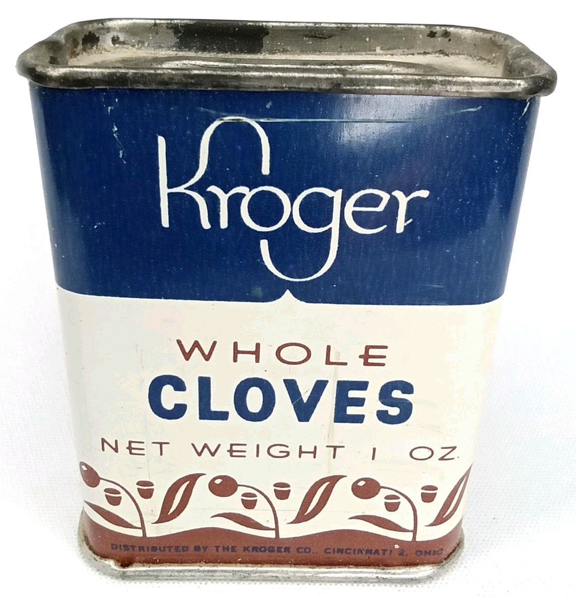 Vintage 1950s Advertising Spice Tin Christmas Display Kroger Whole Cloves
