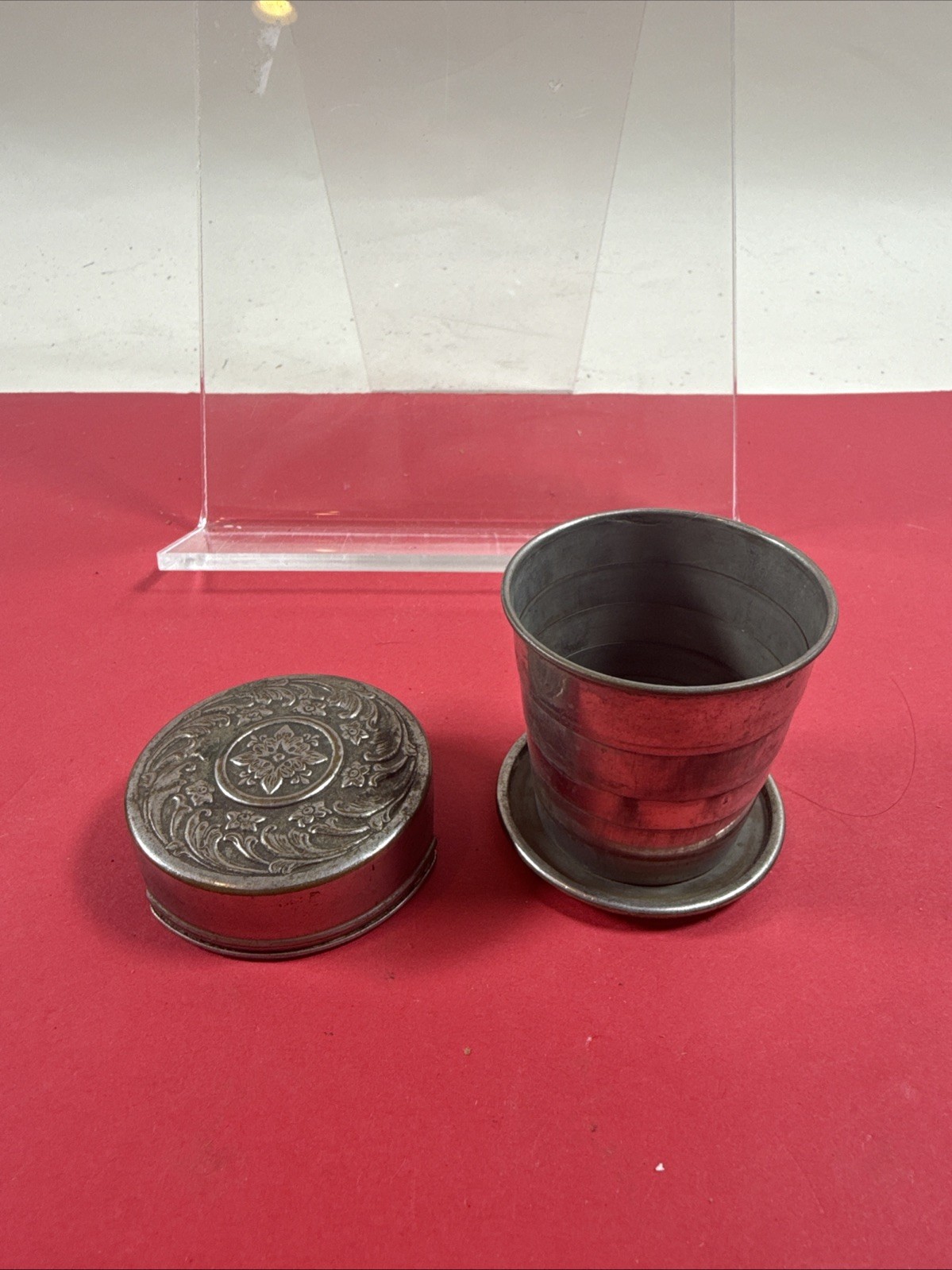 Antique 1897 Ladies Bike Tea Collapsable Cup Victorian Fancy