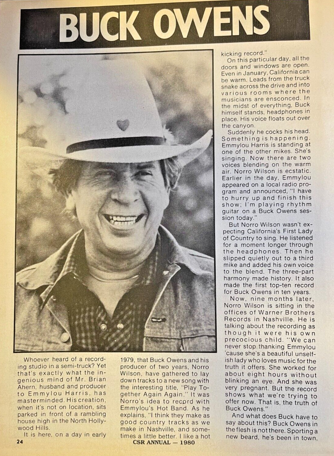 1980 Country Western Musician Buck Owens