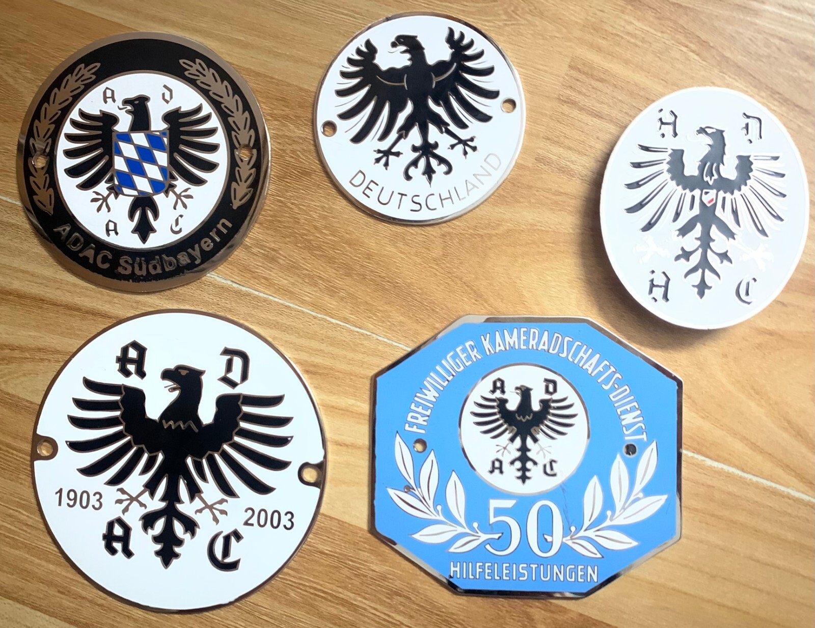 Car badges - Adac German Badges set of 5pcs Mg Jaguar Triumph Audi Vw Porsche Bm