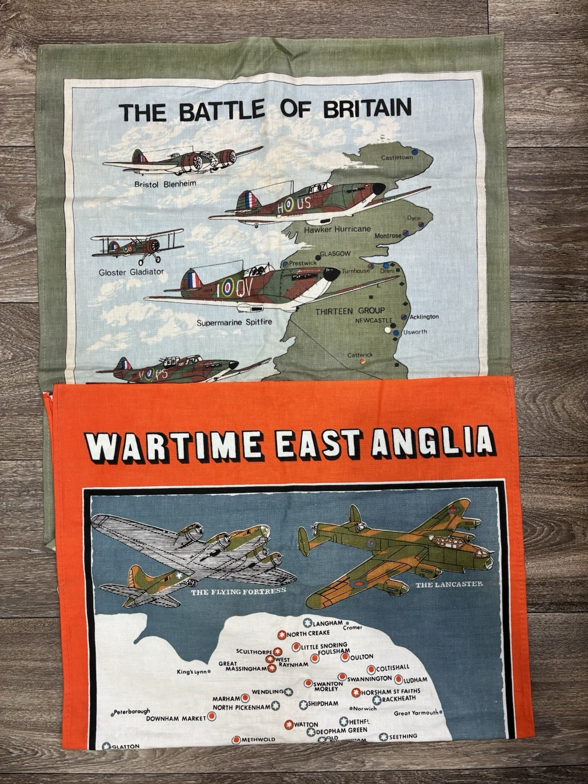 Lot VTG Wartime War Time East Anglia Tea Towel WWII 2 Battle of  Britain 18\
