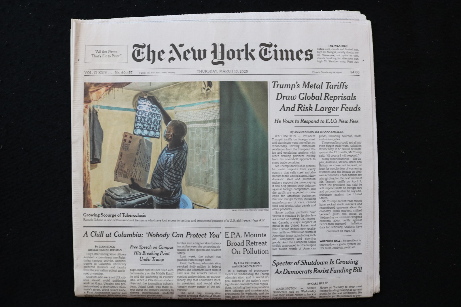 2025 MARCH 13 NEW YORK TIMES - TRUMP'S METAL TARIFFS DRAW GLOBAL REPRISALS