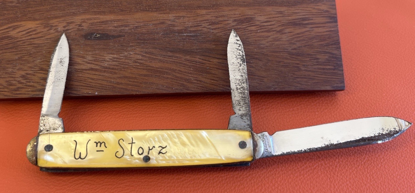 Vtg Imperial Prov RI Wm Storz Beer Advertising Pocket Knife Stockman 1930-50s