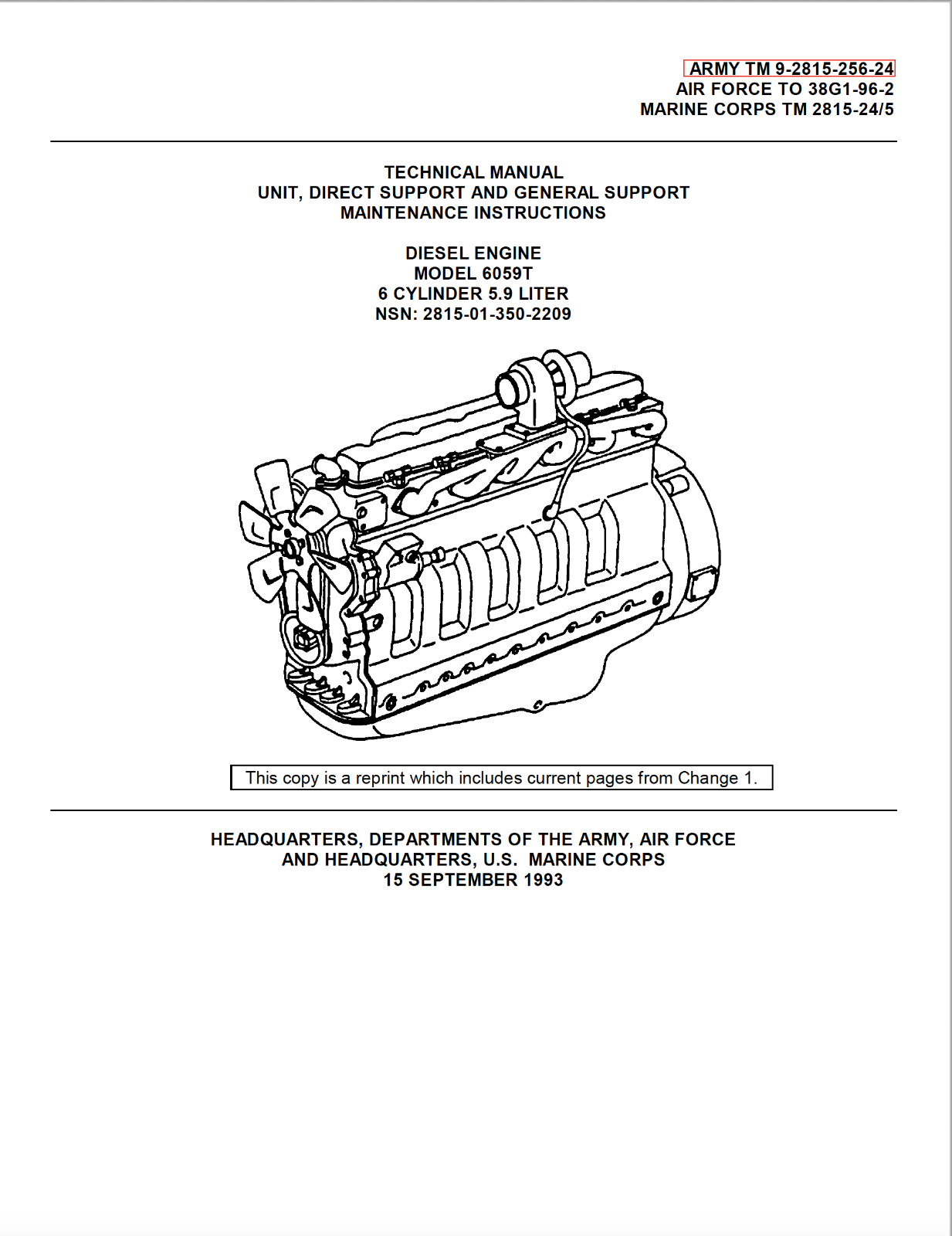 271 Page JOHN DEERE DIESEL ENGINE MODEL 6059T 6 CYLINDER 5.9 L Tech Manual on CD