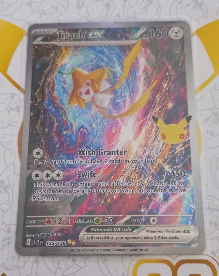 Pokémon Jirachi ex 155/128 Me: 30th Celebration Holo 