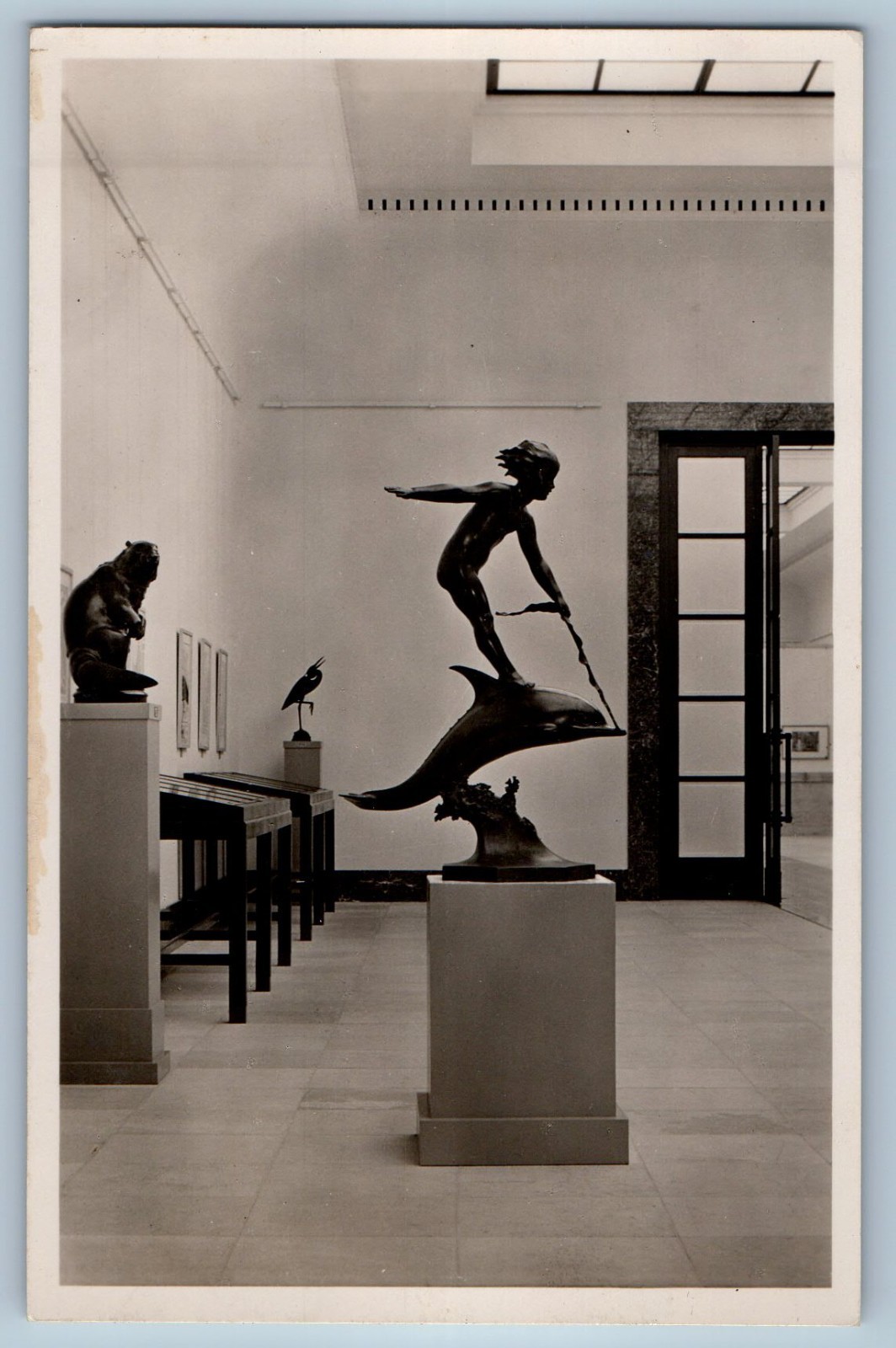 Munich Bavaria Germany Postcard Faust of German Art Statue c1930\'s RPPC Photo