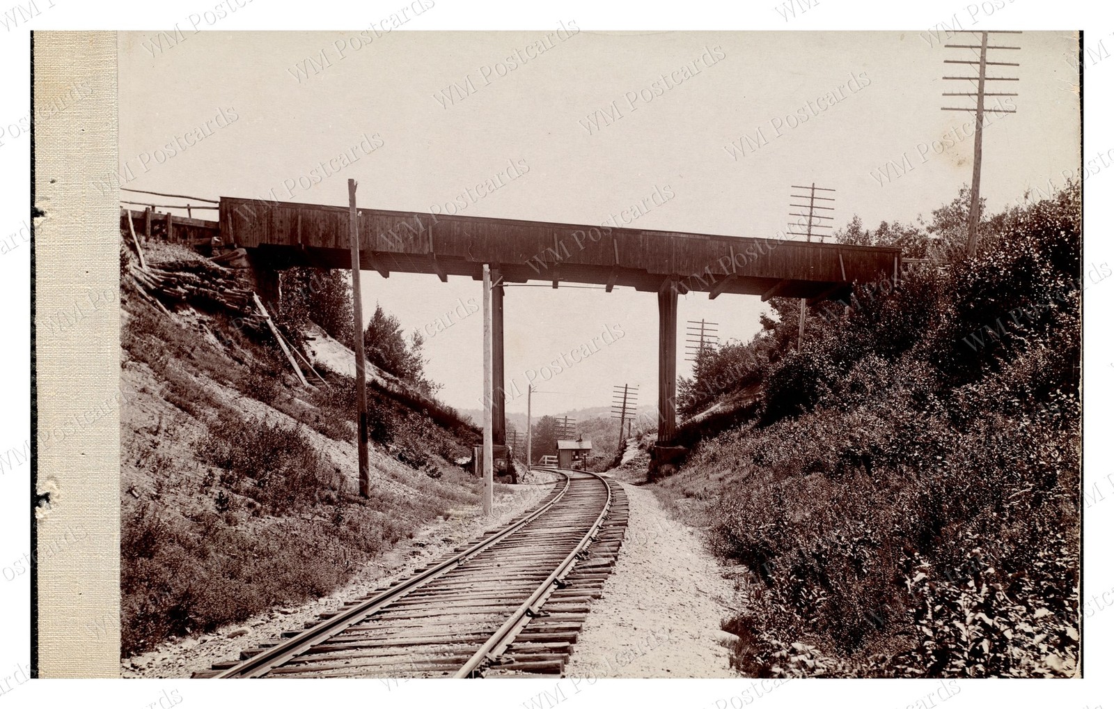 West Boylston Massachusetts 1895-1900 Scar Bridge Railroad Tra Standard Postcard