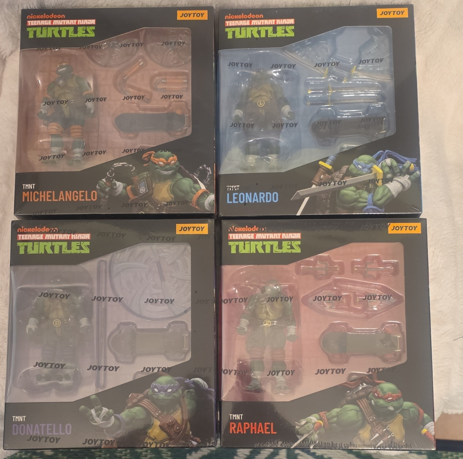 JOYTOY Nickelodeon TMNT Set of 4 Figures Leonardo Donatello Raphael Mikey JOYTOY Nickelodeon TMNT Set of 4 Figures Leonardo Donatello Raphael Mikey