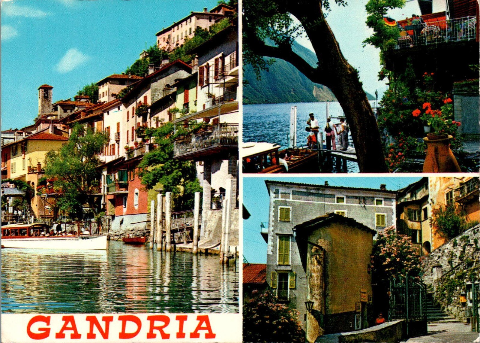 Gandria, Switzerland multiview continental chrome Postcard