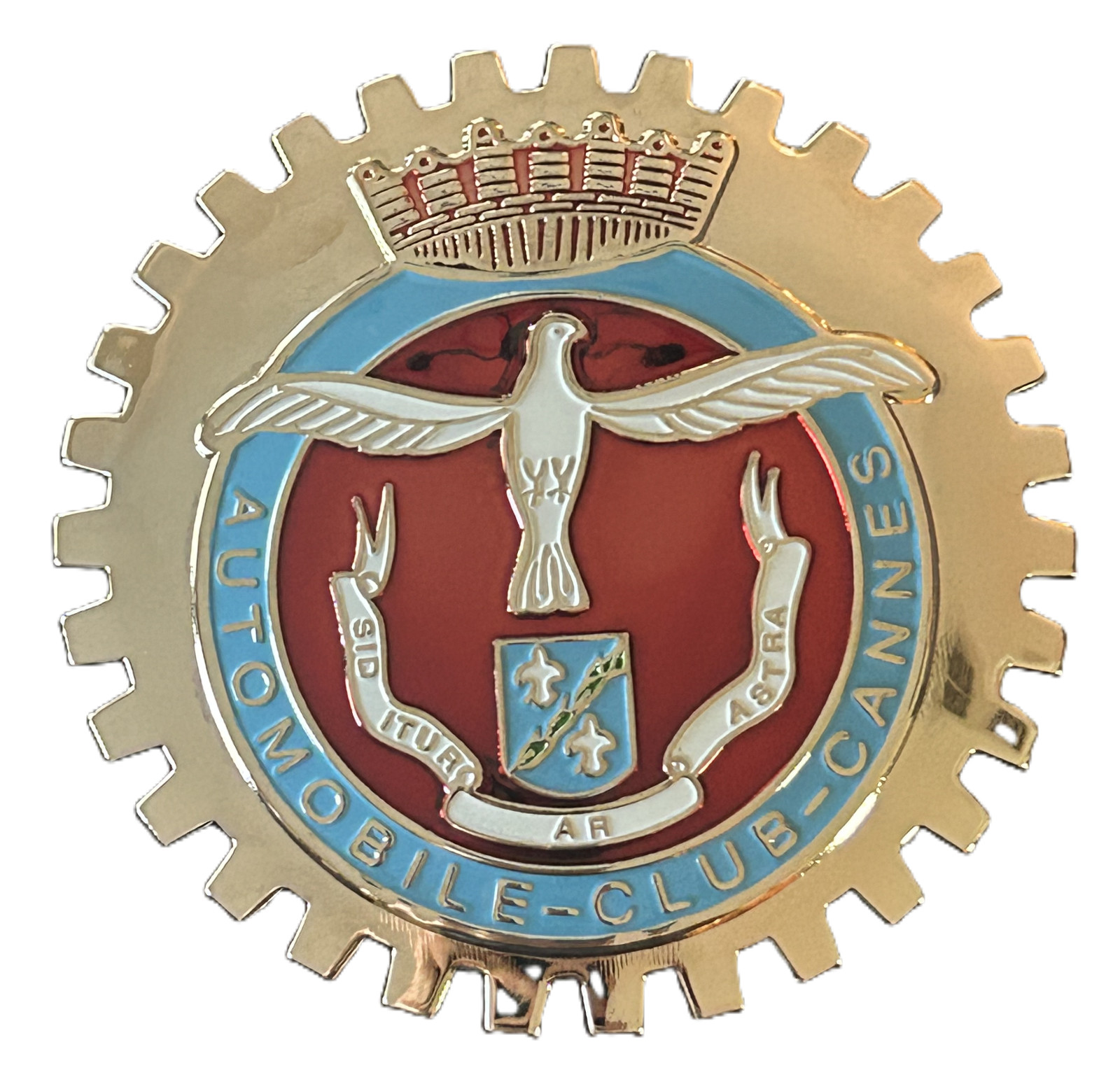 CANNES FRANCE AUTOMOBILE CLUB CAR GRILLE BADGE