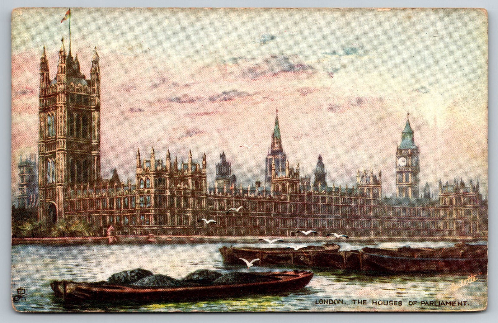 Artist Postcard The Houses of Parliament London England UK Raphael Tuck Oilette Artist Postcard The Houses of Parliament London England UK Raphael Tuck Oilette