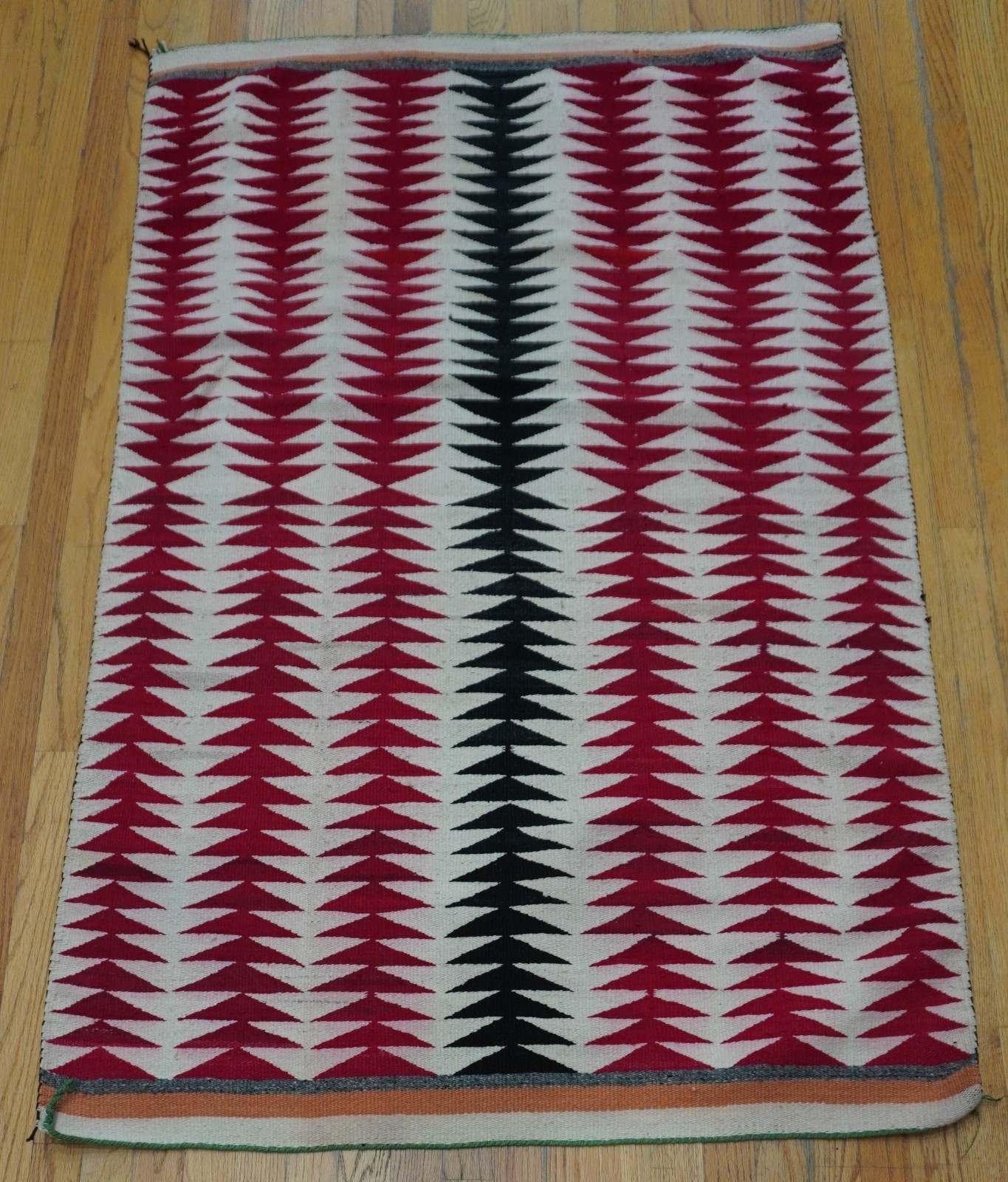 Antique Navajo Native American Indian Handwoven Wool Rug 3'6
