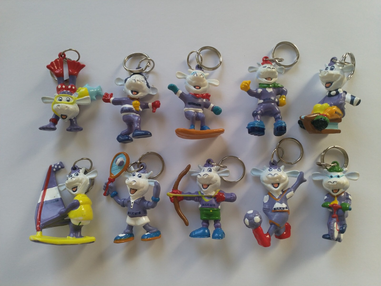 MILKA CHOCO COWS SPORTS KEYCHAINS FIGURINES SET FIGURES COLLECTIBLES MINIATURES