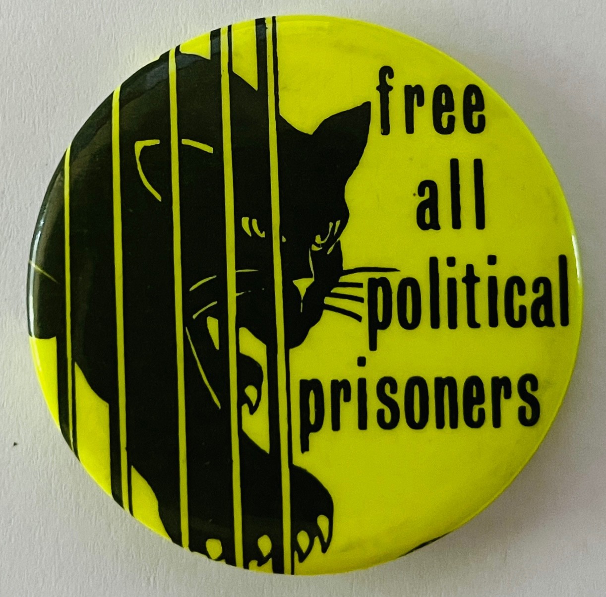 Black Panther Party Vintage 1960\'s button Free All Political Prisoners protest