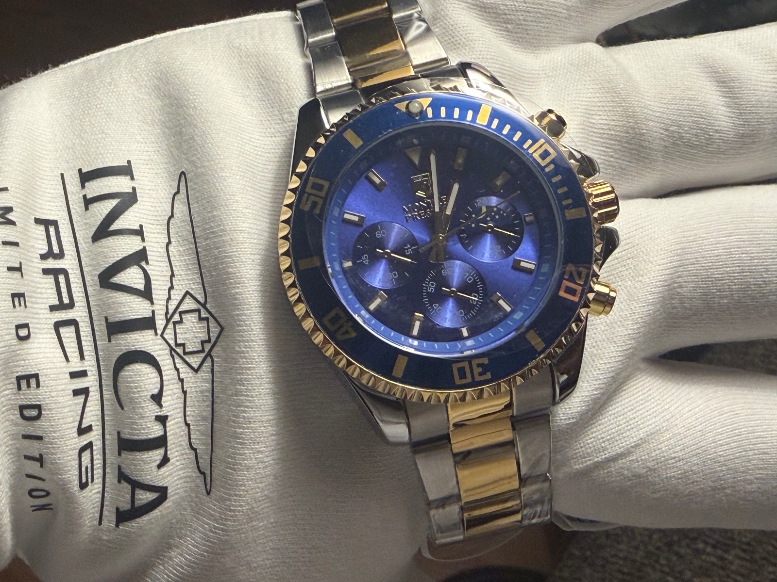 CLEARANCE MONTRES PRESTIGE X BY INVICTA BLUE FACE ROTATING BEZEL 42mm WATCH $249