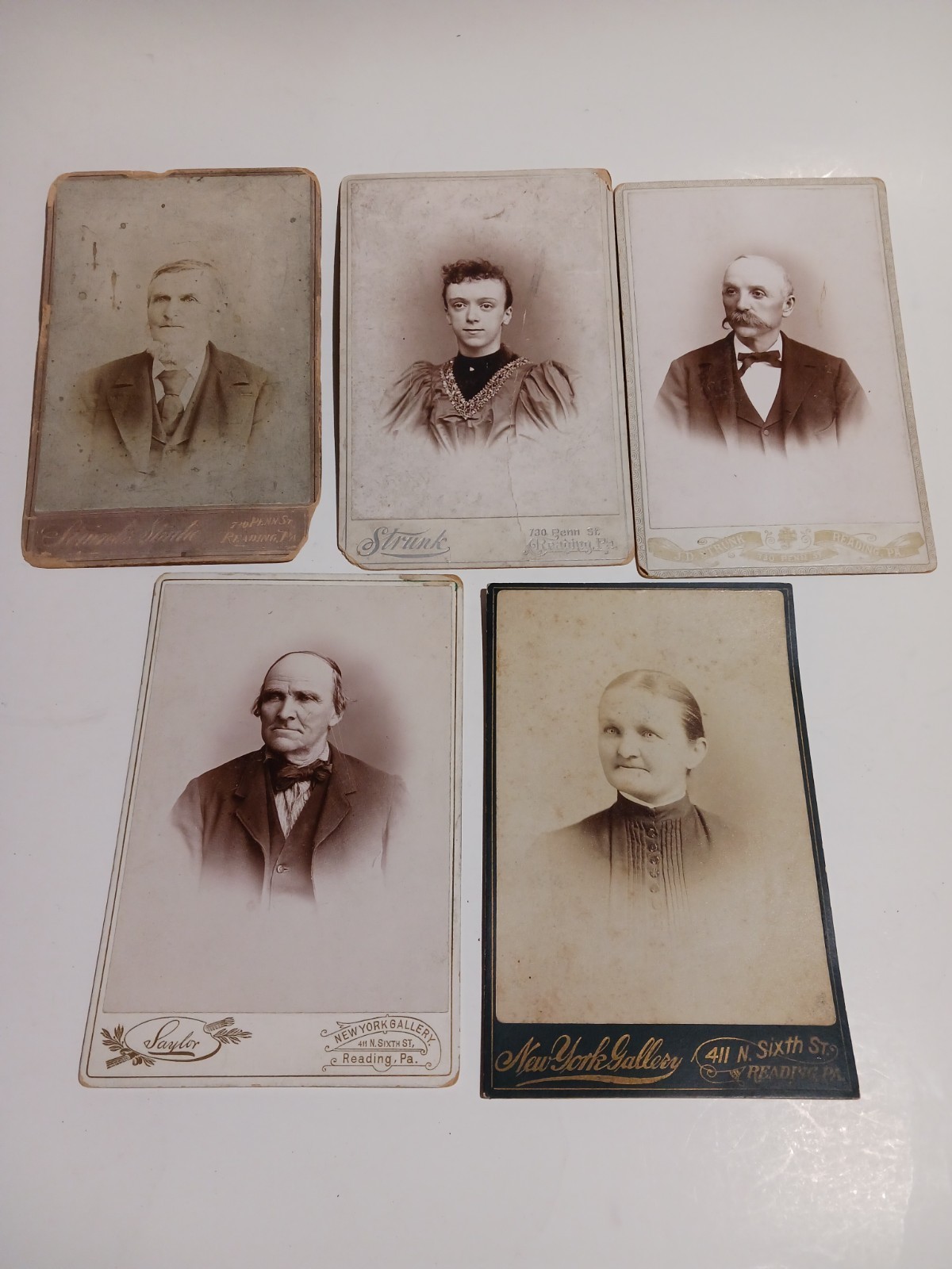 Lot of 5 Vintage Cabinet Cards Assorted Portraits