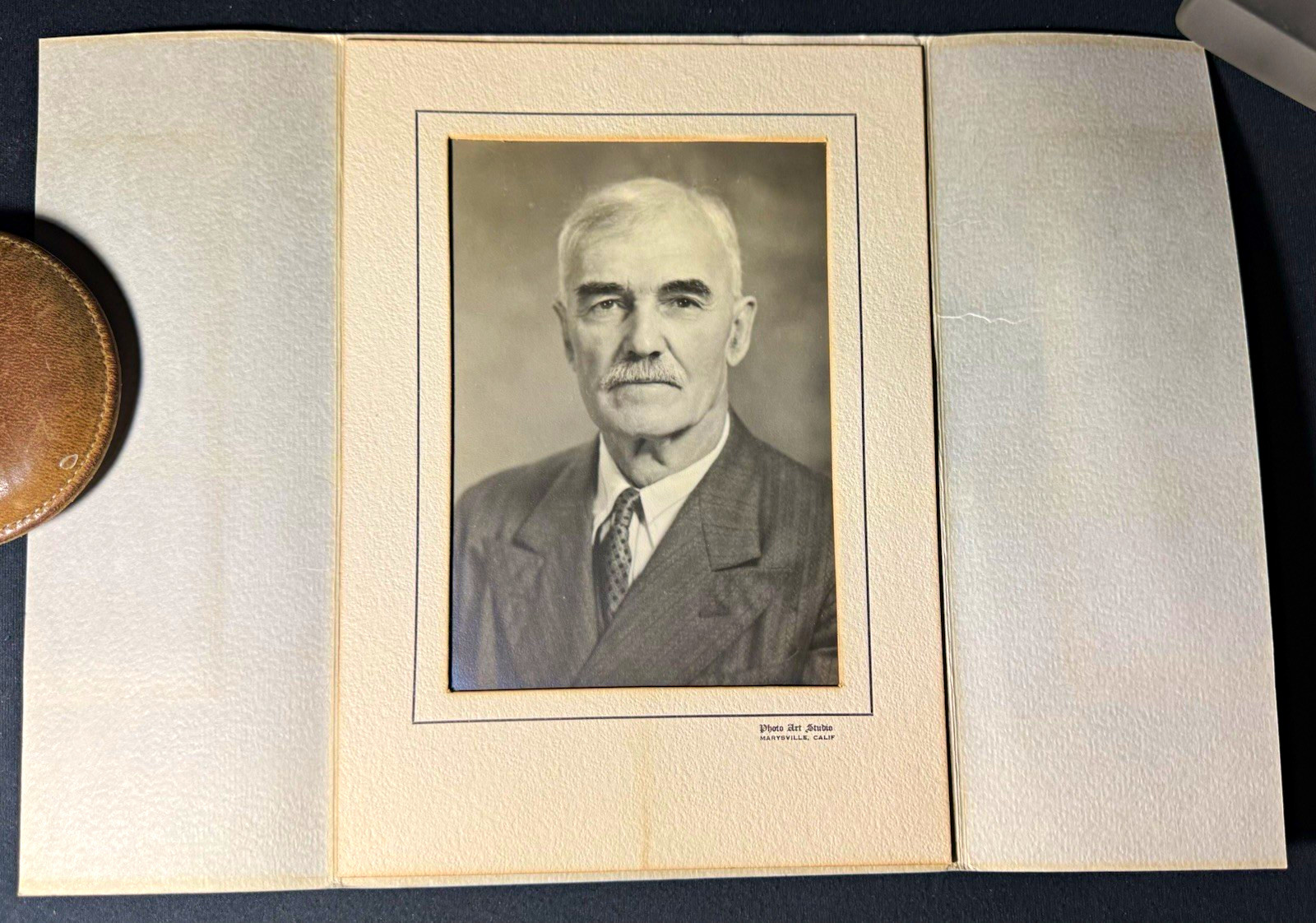 Vintage B&W Portrait Photograph Older Man, Matted, Paper, Single Photo
