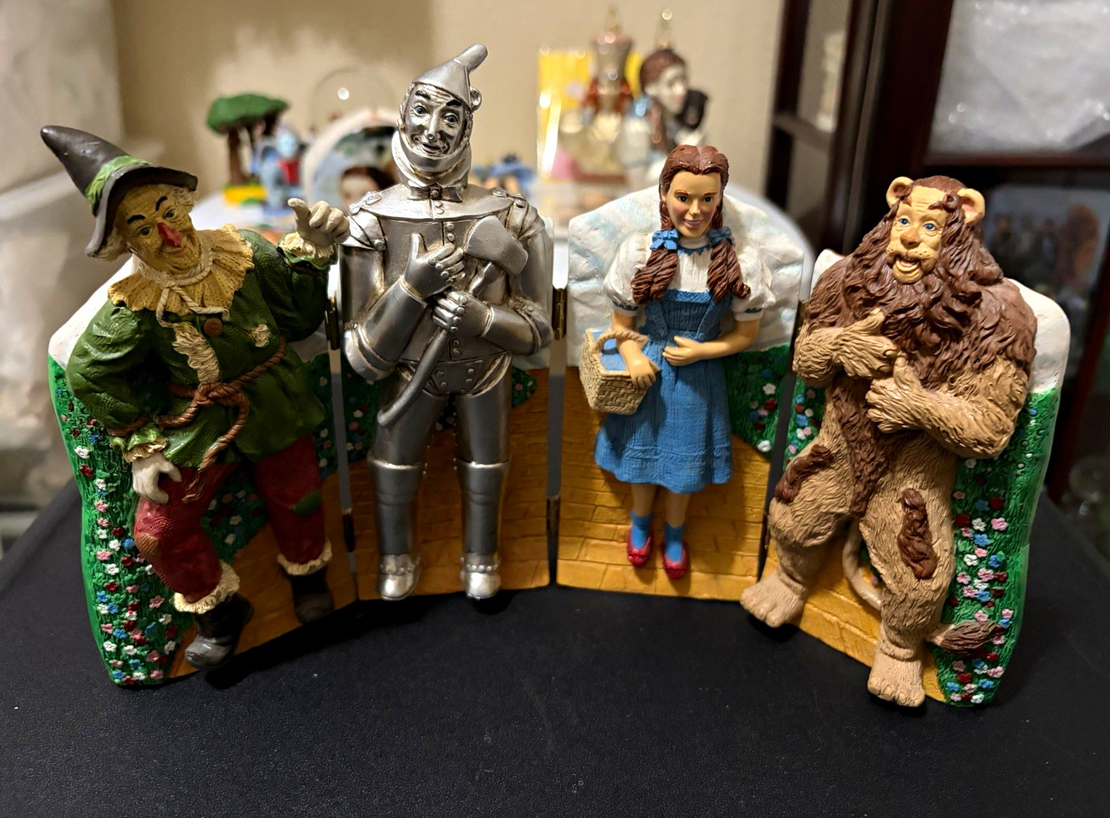 Vintage Wizard of Oz Foldable Figurine Set of 4 Dorothy Tin Man Scarecrow Lion